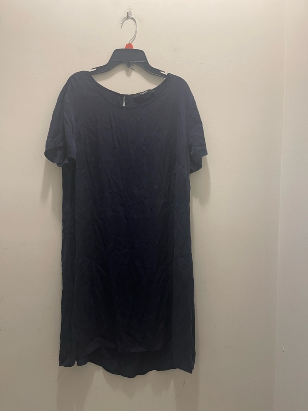 Quince Short Sleeve Silk Shift Dress